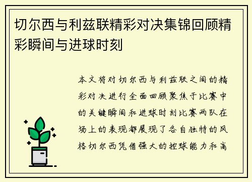 切尔西与利兹联精彩对决集锦回顾精彩瞬间与进球时刻